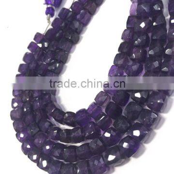 WHOLESALE LOT NATURAL AMETHYST APPROX 7X7-8X8MM BOX FACETED LOOSE BEADS photo-5
