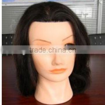 china manufacture practicing mannequin head nice looking face long hair training head for salon and beauty school