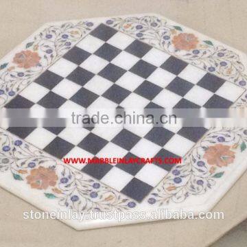 Decorative Chess Design Marble Table Top