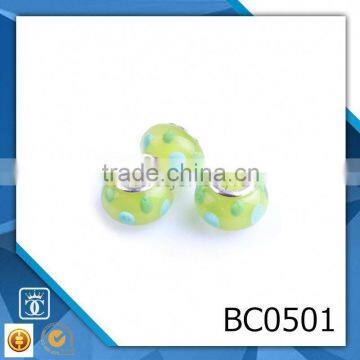 Various design cheap fashion european style beautiful color beads accessories glass beads for bangle bracelet BC0501