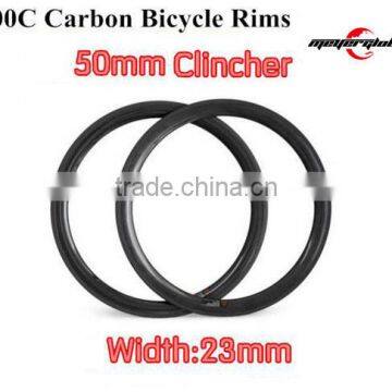 700c Full Carbon Clincher Road Bicycle Rims Chinese Carbon Rim 50mm Clincher Carbon Bike Rim