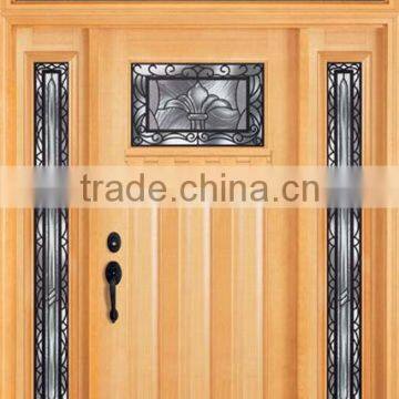 Glass Inserts American Style Exterior Wooden Door Designs For Home DJ-S9711MSTHS-2