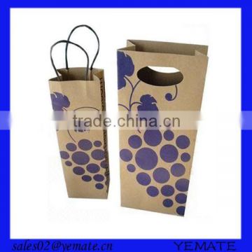 Custom logo 100 wine paper bag with handle