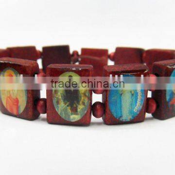 wood religious braclet, jesus bracelet