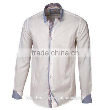 Stylish Turquoise button down white dress shirts for men