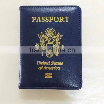 USA Gold Hot Stamping Leather Wholesale Passport Cover