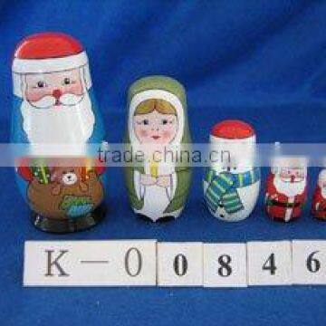 wooden santa 5pcs/set gift box