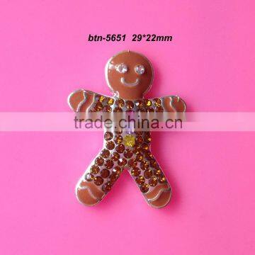 Hot selling 29*22mm rhinestone button 50PCS (BTN-5651)