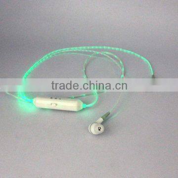 2014 fancy fiber optical led light earphone