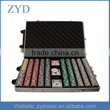 1000 PC Aluminum Poker Chip Case With Wheels ZYD-HZMpcc001