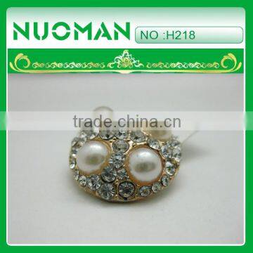 flower pearl crystal button