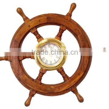 Clock Wooden Ship Wheel Wall Decor Ship Wheel Clock 2044