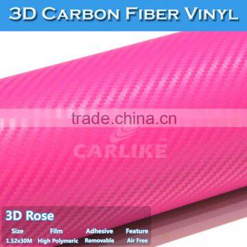 Removable Air Bubble Free 3D Car Wrap Colored Carbon Fiber Vinyl Film
