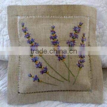 Hand embroidered lavender sachet/bag/pillow-lavender(design #74)