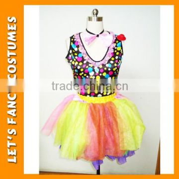 PGWC0107 Carnival funny cosplay costumes adult female colourful clown style costume for carnival festival