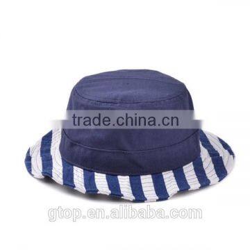 Stitching color navy striped Fashion Bucket Hat Boonie Outdoor Cap B-001