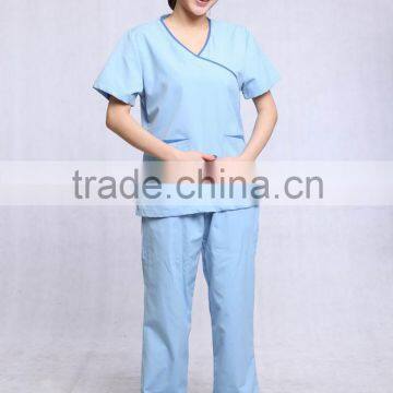 Medical Nurses Scrub Suit Uniform Ladies V-neck Top Clothing