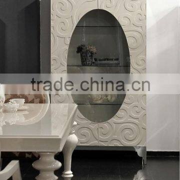 Wood wine cabinet with glass door (LS-556)