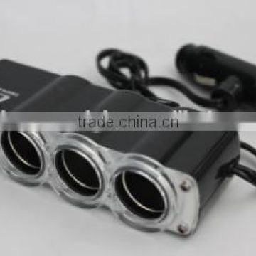 3 way cigarette lighter socket with USB