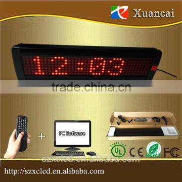 P7.62-7x40 Red (14"x3.8" inch) Time clock+graphic+text electroluminescent aluminium frame LED change display signs