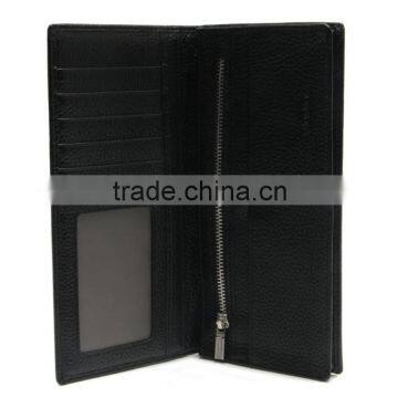 CW967-001 2016 Boutique Men's Long Leather Wallet Male Genuine Pebble Leather Black Purse photo-5