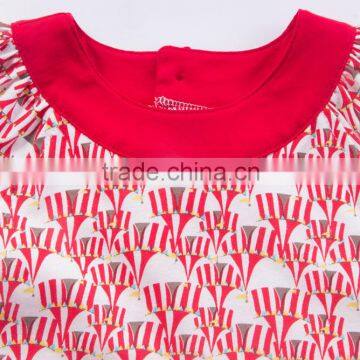 Red Blue Color Circus Tent Pattern Baby Girl Dress photo-3