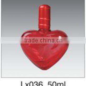 50ml heart shaped perfume glass bottle with lid