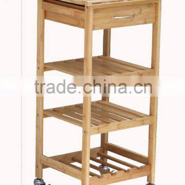 High Quality Bamboo Kitchen Furniture Kitchen Trolley With Draw Multifunction Kitchen Cart photo-3