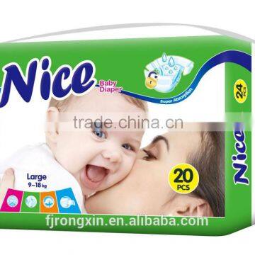 Super absorbent high quality Nice baby diaper manufacturer in china