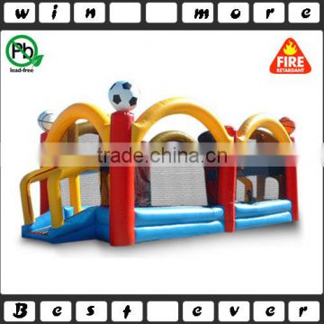 5 in 1 inflatable sport challenge game,basketball n twister n soccer n volleyball games