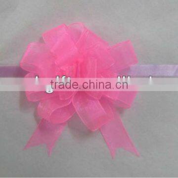 HOT SALE ! Pink Mesh Organza Woven Ribbobon Butterfly Pull Gift Packaging Bow