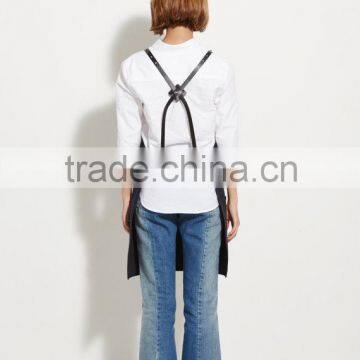 Hign Quality Barista Apron, Work Apron ,Navy Canvas With Black Leather Strap Apron photo-3