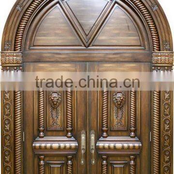 Double interior swing solid wood door YHA-1103