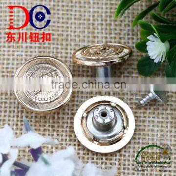 Custom Decorative zinc alloy Metal jeans Buttons for garment