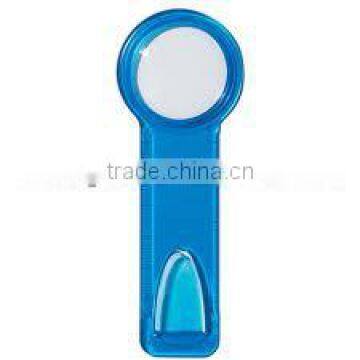 Plastic 2" Ruler With Circular Magnifying Glass