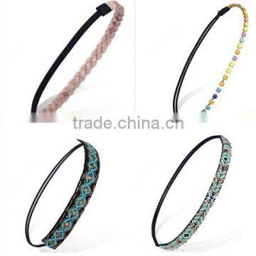 Top selling Lady Beads Headband Hairband Elastic Hair Head Band Wholesale