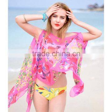 Beach Coverup Women's Bikini Sarong With Flower Print photo-6