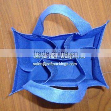 6 Bottle Wine Bag With Dividers, Bulk Reusable Wine Tote Bag, Custom 6 Pack Non Woven Bag photo-1