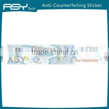 Anti-counterfeiting hologram watermark security paper sticker