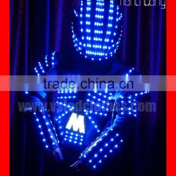 Full color change led robot costume,custom robot led,DMX 512 wireless controlled led robot suit