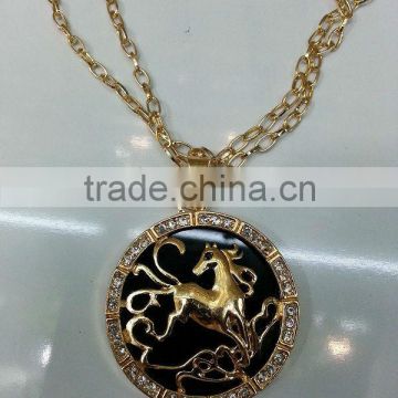 Gold Plated horse pendant necklace