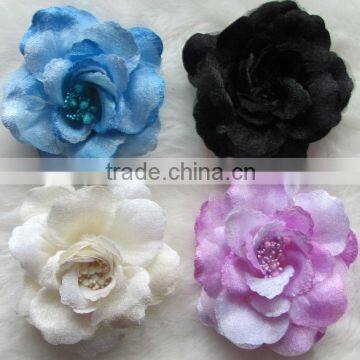 Girls Bridal Flower Brooch Hair Clip Hair Pin Faric Flower Artificial flowers