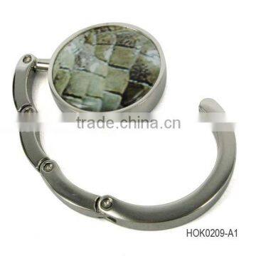 Leather collection foldable bag hanger, ,purse jewelry