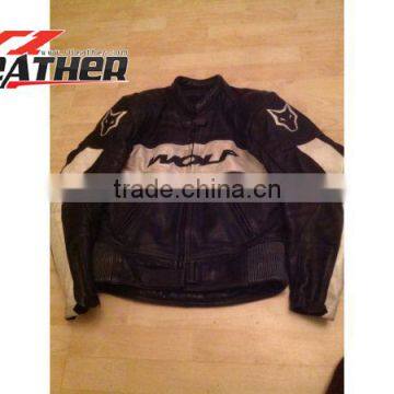 Cow Hide Motor bike racing Leather Jacket ful safly for men