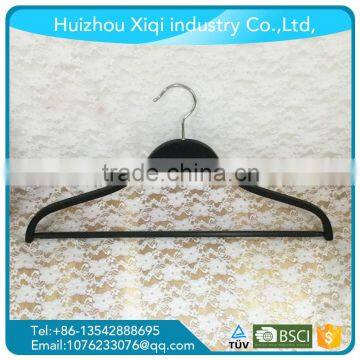 Black Hot Sale Wooden Clothes Hanger With Non-slip Round Bar