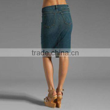 2015 New Designer Slit Denim Skirt Mature Women Short Skirt, Women's Clothing Imported From China JXQ1122 photo-3