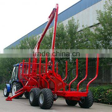 CE certificate ZM10006 10 Tons Heavy duty Log Trailer with crane for sale