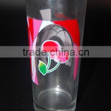 Machine Press Glass Flower Decal Water Juice Tumbler Cup photo-4