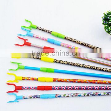 Colourful clothes fork hanger in LOW PRICE with telescopic adjustable stick handle