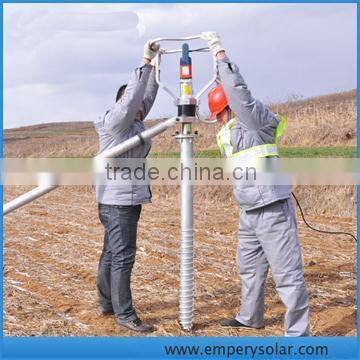 ground screw electric pile driver for construction, solar power system